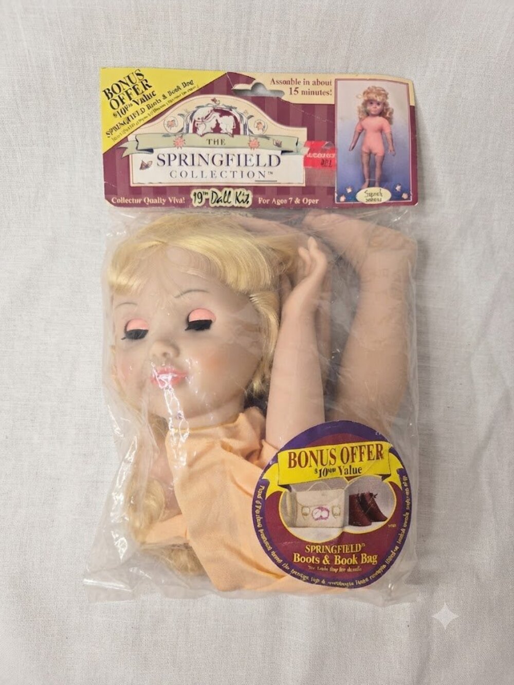 Vintage 1996 Springfield Collection Sarah 18 Inch Doll Kit Unassembled New